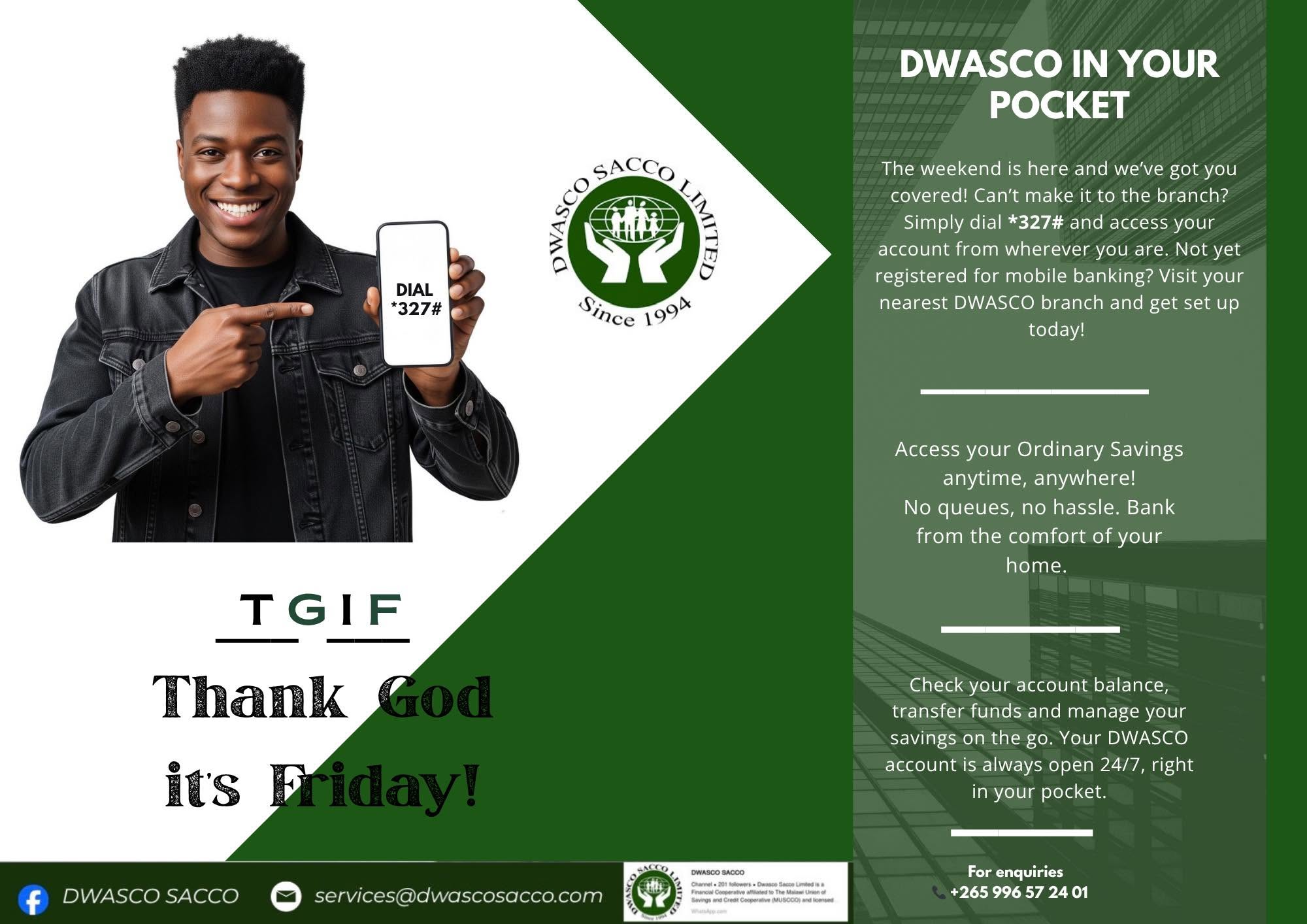 DWASCO SACCO promotional message